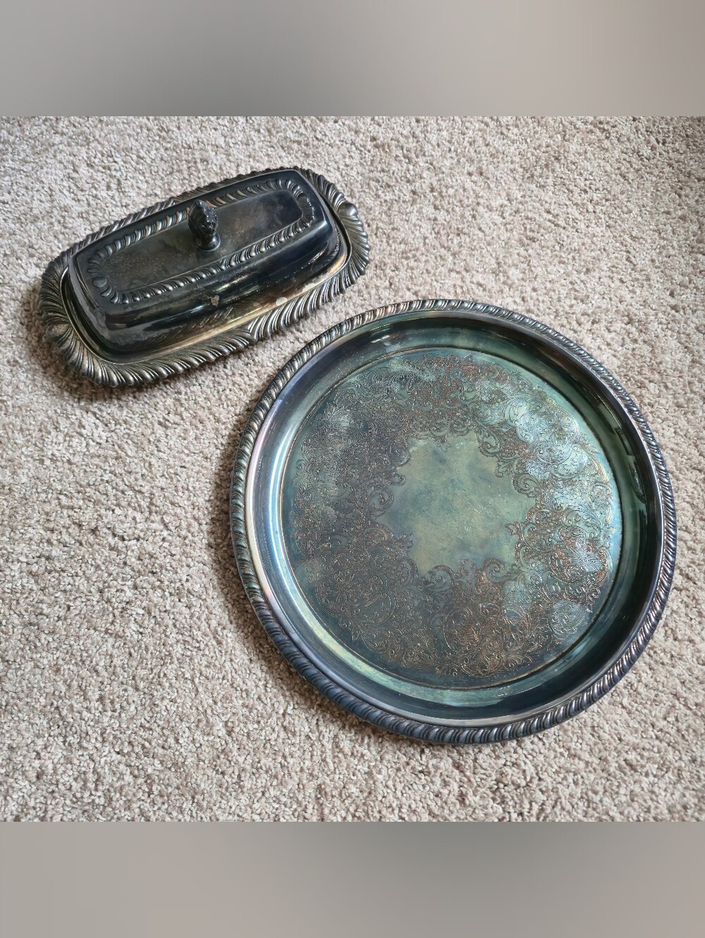 F B Rogers 1883 Silver Company Butter Dish With Glass Insert 896 Set